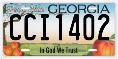 GA license plate CCI1402