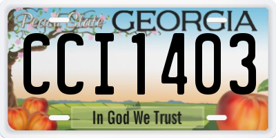 GA license plate CCI1403