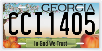 GA license plate CCI1405
