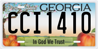 GA license plate CCI1410