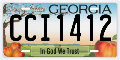 GA license plate CCI1412
