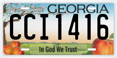 GA license plate CCI1416