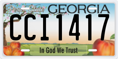 GA license plate CCI1417