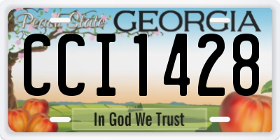 GA license plate CCI1428