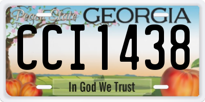 GA license plate CCI1438