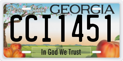 GA license plate CCI1451