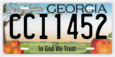 GA license plate CCI1452