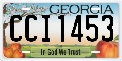 GA license plate CCI1453