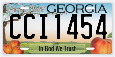GA license plate CCI1454