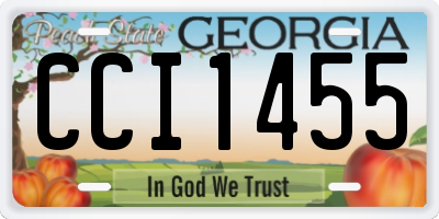 GA license plate CCI1455
