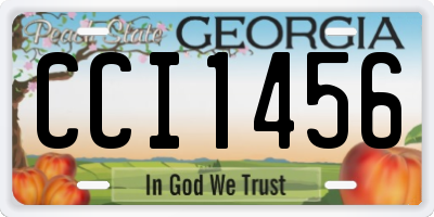 GA license plate CCI1456
