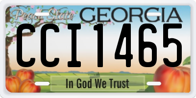 GA license plate CCI1465