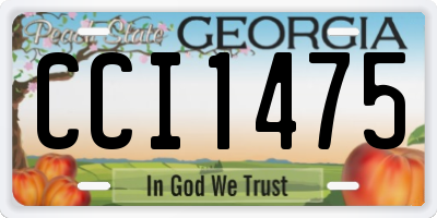 GA license plate CCI1475