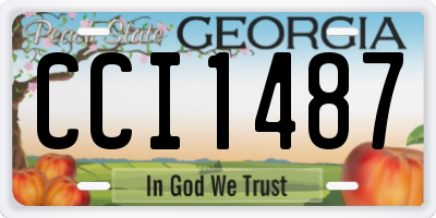GA license plate CCI1487