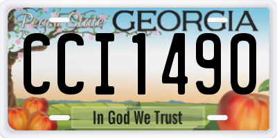 GA license plate CCI1490