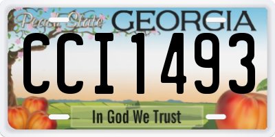 GA license plate CCI1493