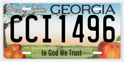 GA license plate CCI1496