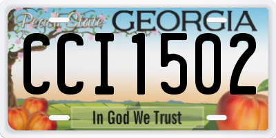 GA license plate CCI1502