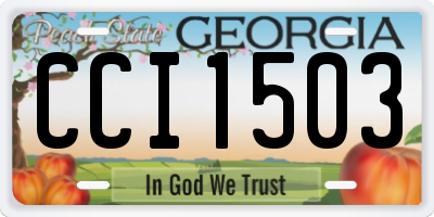 GA license plate CCI1503