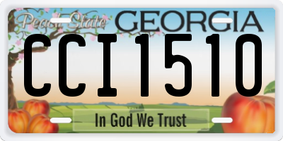 GA license plate CCI1510