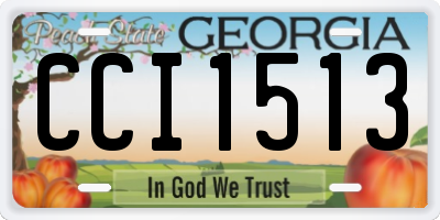 GA license plate CCI1513