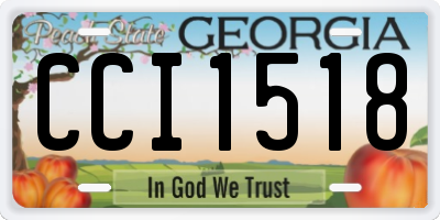 GA license plate CCI1518