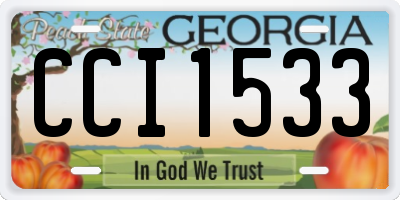 GA license plate CCI1533
