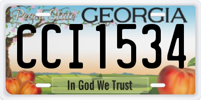 GA license plate CCI1534