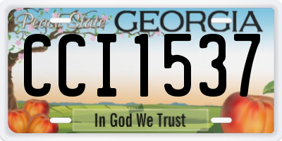 GA license plate CCI1537