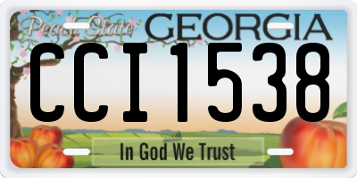 GA license plate CCI1538