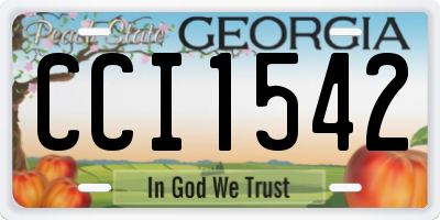 GA license plate CCI1542