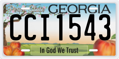 GA license plate CCI1543