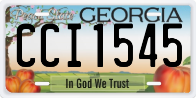 GA license plate CCI1545