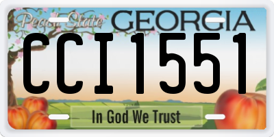 GA license plate CCI1551