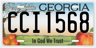 GA license plate CCI1568