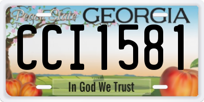 GA license plate CCI1581