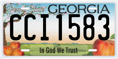 GA license plate CCI1583