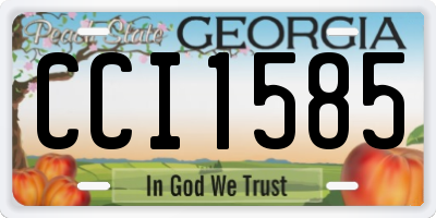 GA license plate CCI1585