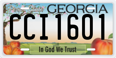 GA license plate CCI1601