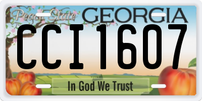 GA license plate CCI1607