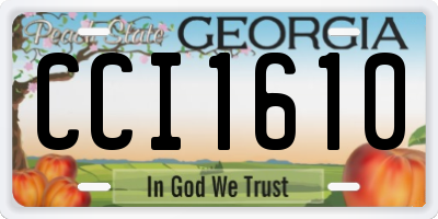 GA license plate CCI1610