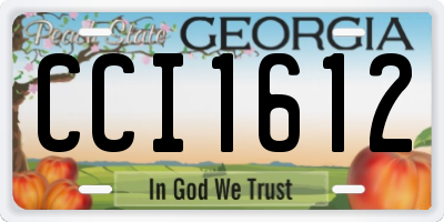 GA license plate CCI1612