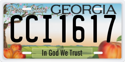 GA license plate CCI1617