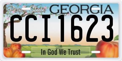 GA license plate CCI1623