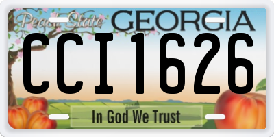 GA license plate CCI1626