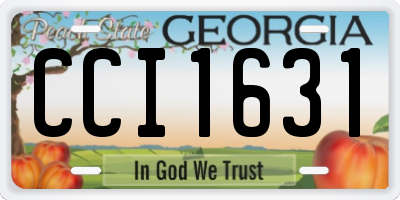 GA license plate CCI1631
