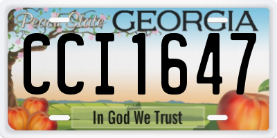 GA license plate CCI1647