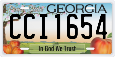 GA license plate CCI1654
