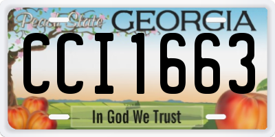 GA license plate CCI1663
