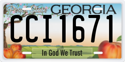 GA license plate CCI1671